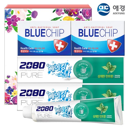 항균 블루칩비누2P 베이킹소다치약90g2P(4종)