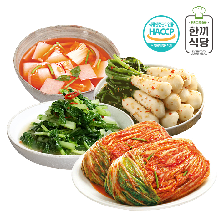 [한끼식당] 우리 농산물 김치 실속 4종세트 (4Kg/실속 4종, 4개)