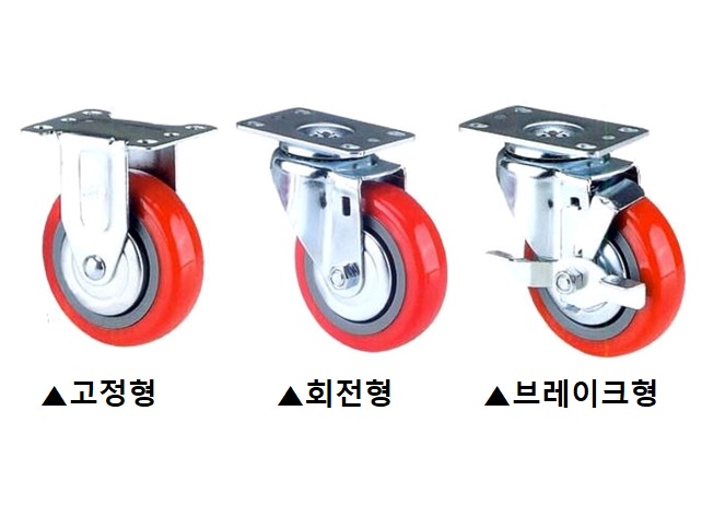 [한국캐스터산업] 2인치 경하중용 캐스터 (1020 Series) (2인치 50mm/플레이트형/회전형/폴리우레탄/23mm, 1개)